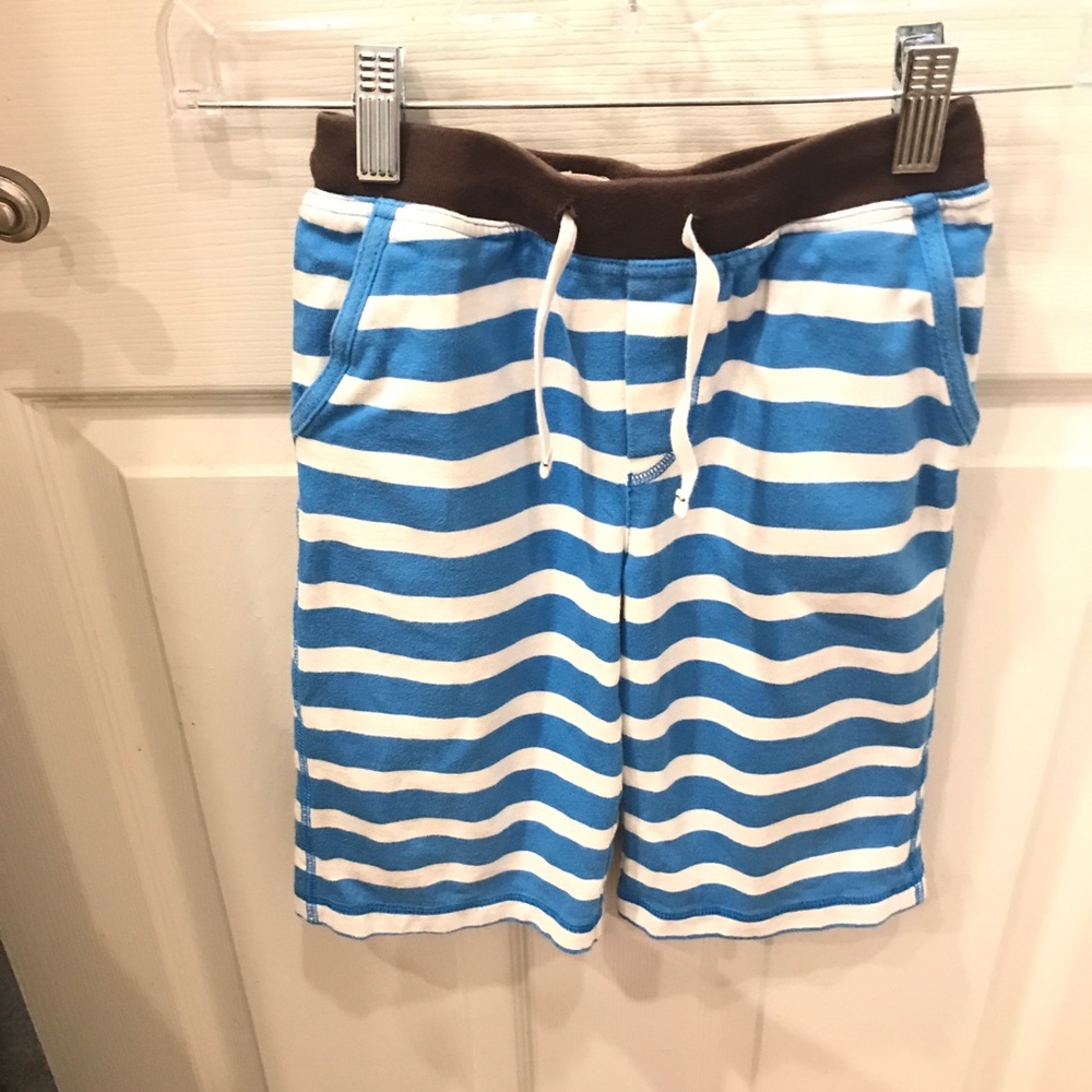 Mini Boden Boys Striped Long Knit Shorts 6